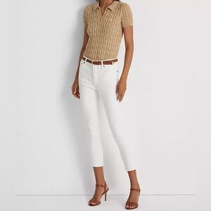 Lauren Ralph Lauren⚪️Women White Wash High-Rise Skinny Cropped Jean, Sz 4P, NWT